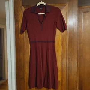 RW&CO. Burgundy Midi Polo Dress